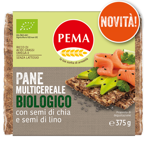 Pane multicereale biologico con semi di chia e semi di lino